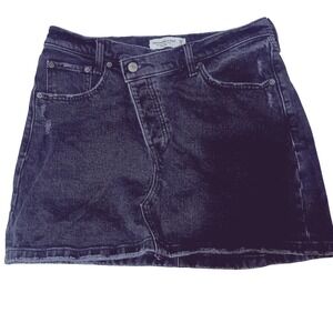 Abercrombie & Fitch Denim Mini Skirt Curve Love Crossover SKUW625‎